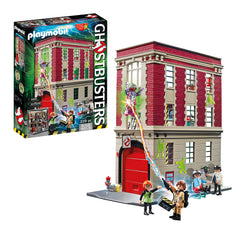 Playmobil Ghostbusters Firehouse front view for imaginative play