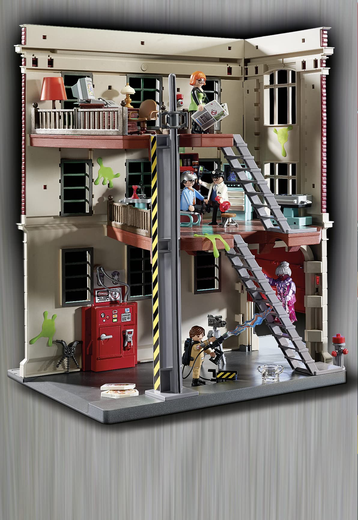 Playmobil Ghostbusters Stantz near the library Ghost for storytelling