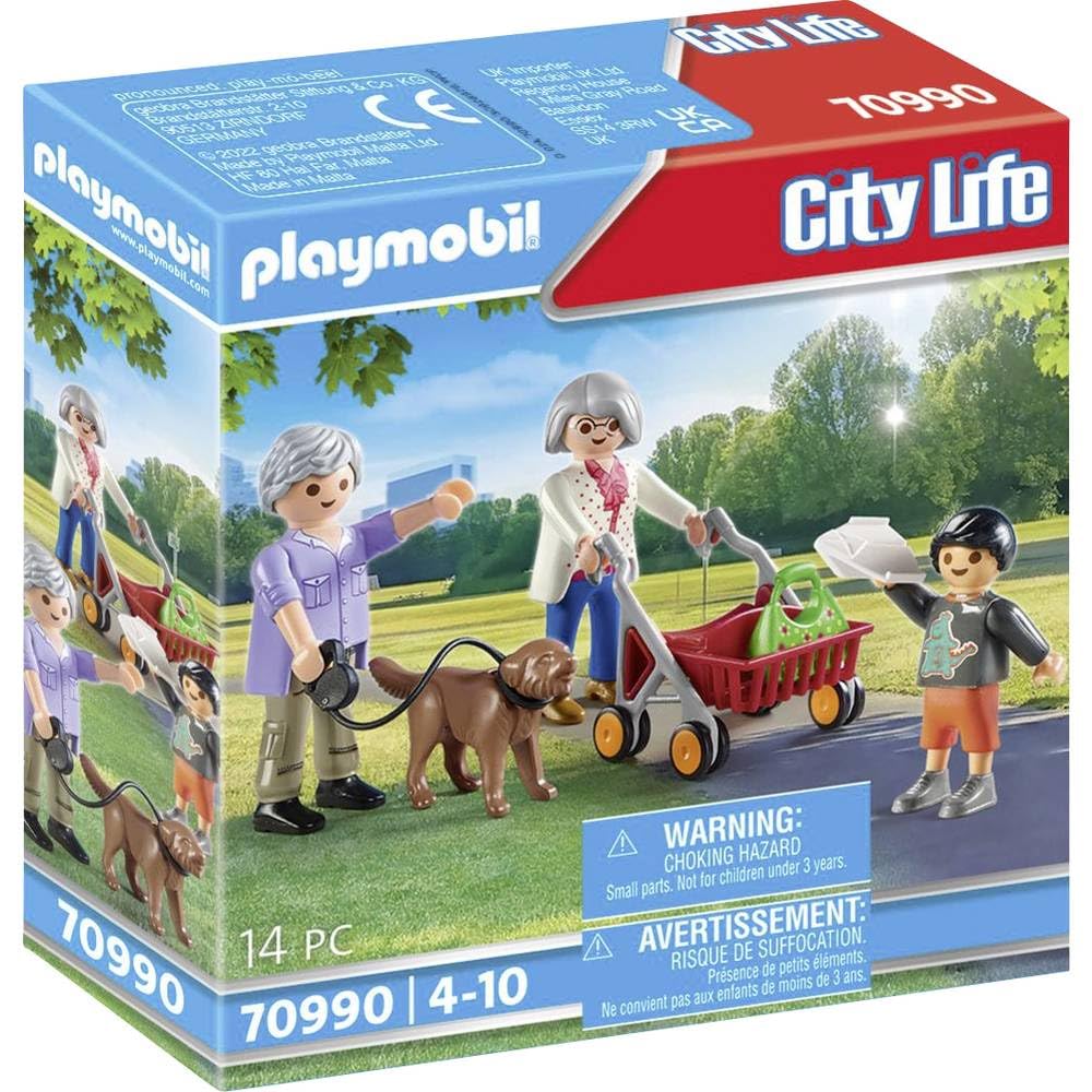 Playmobil Grandparents with Child walk in the park for imaginative family play