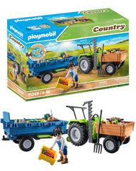 Playmobil Harvester Tractor front view shows sturdy build for durable farm play.