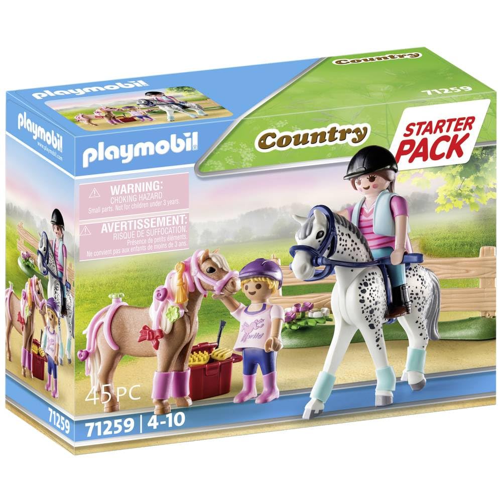 Playmobil Horse Farm Starter Pack: two figures and two horses for imaginative play