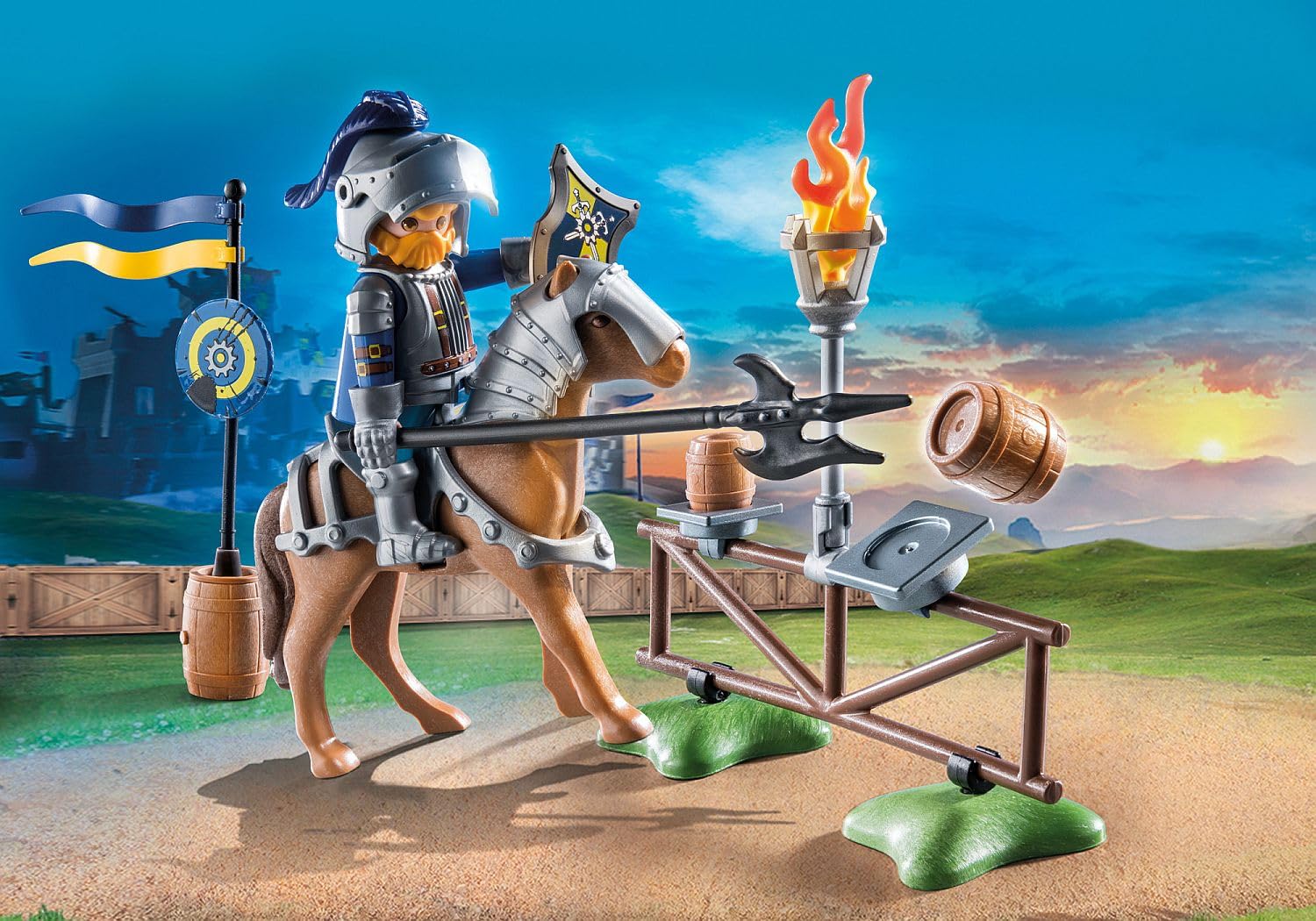 Horse figure ready for action during medieval jousting scenarios.