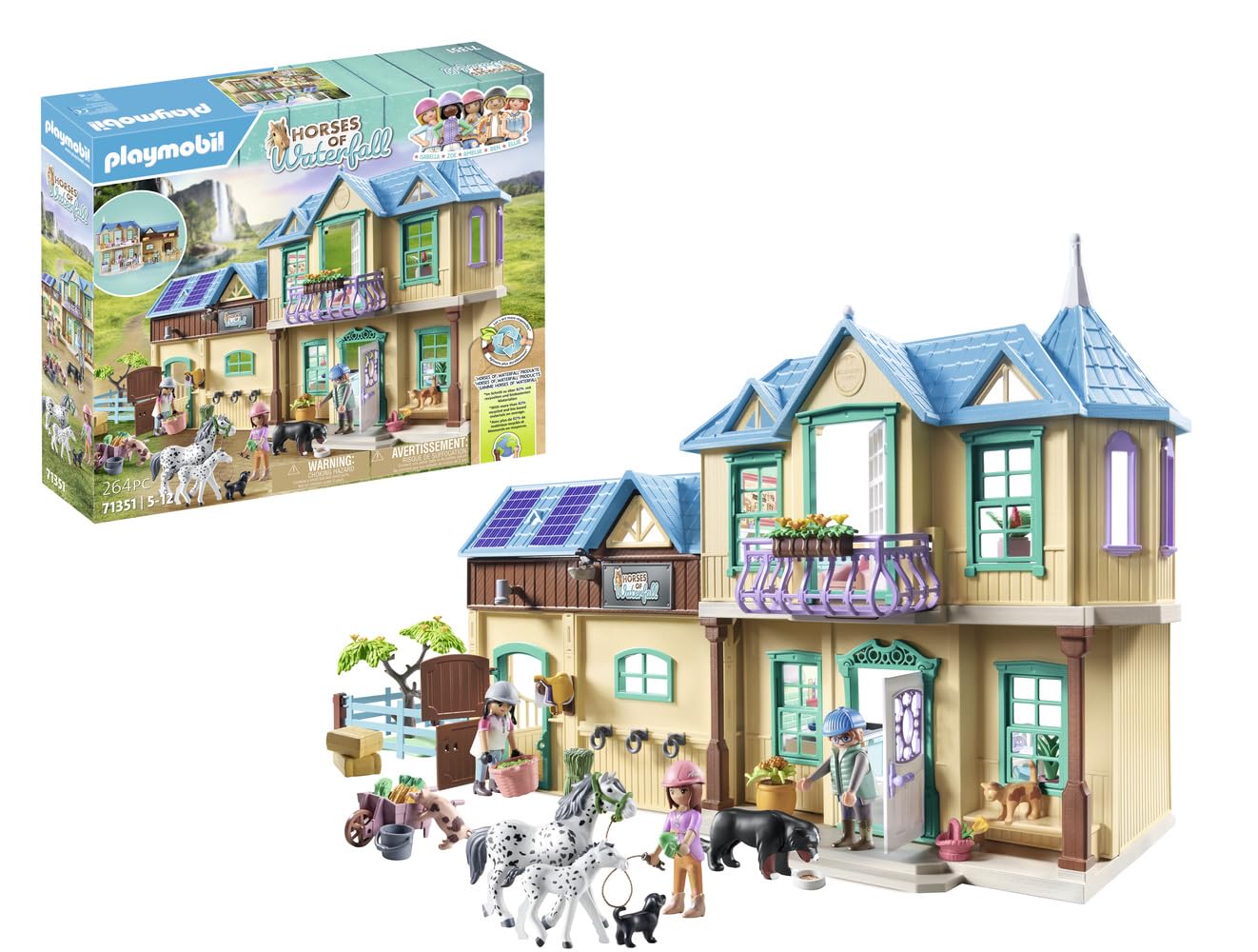 Playmobil Horses of Waterfall Ranch exterior scene for imaginative storytelling and role-play