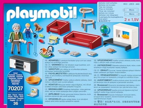 Playmobil illuminated fireplace ambiance enhances storytelling moments.