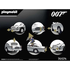Playmobil James Bond car seats two figures with a removable roof for flexible play.