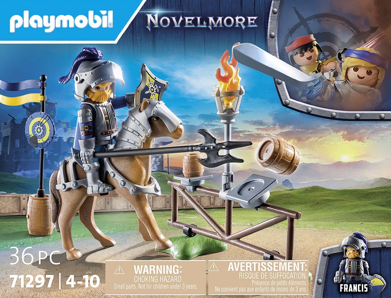 Jousting lances and armor add authentic accessories for storytelling.