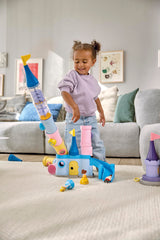 Playmobil Junior Cinderella Castle discovery tower highlights interactive play options.