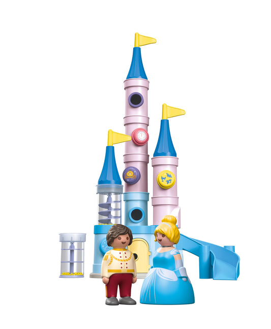 Playmobil Junior Cinderella Castle tower stack play showcases endless building exploration.