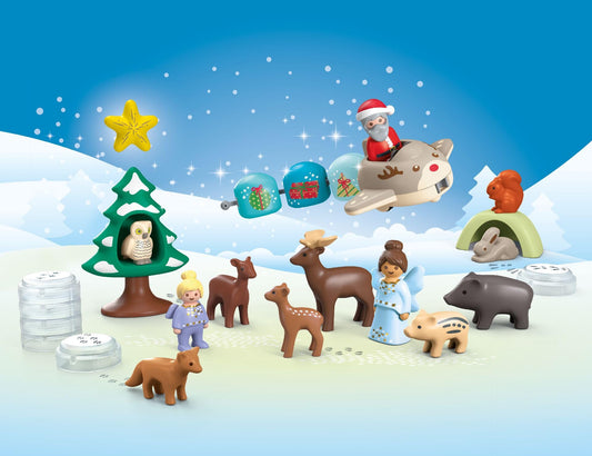Playmobil Junior Snowy Christmas door animals invite forest storytelling adventures