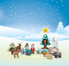Playmobil Junior Snowy Christmas tree and decorations spark festive setups