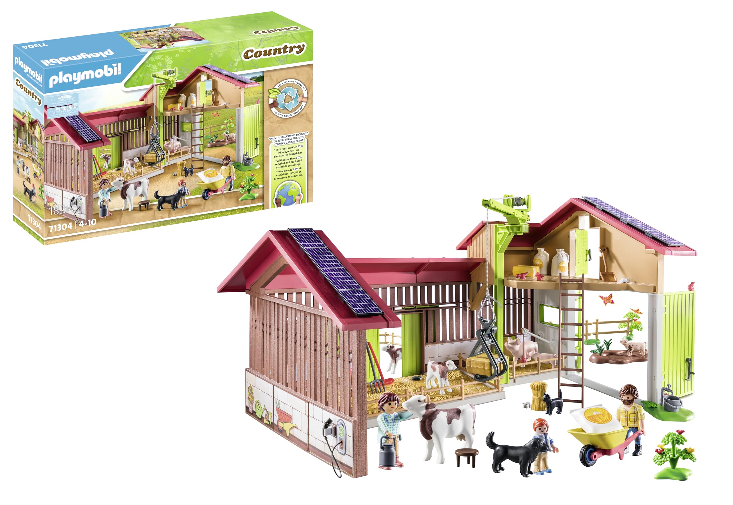 Playmobil Large Farm dog and cat in agricultural setting