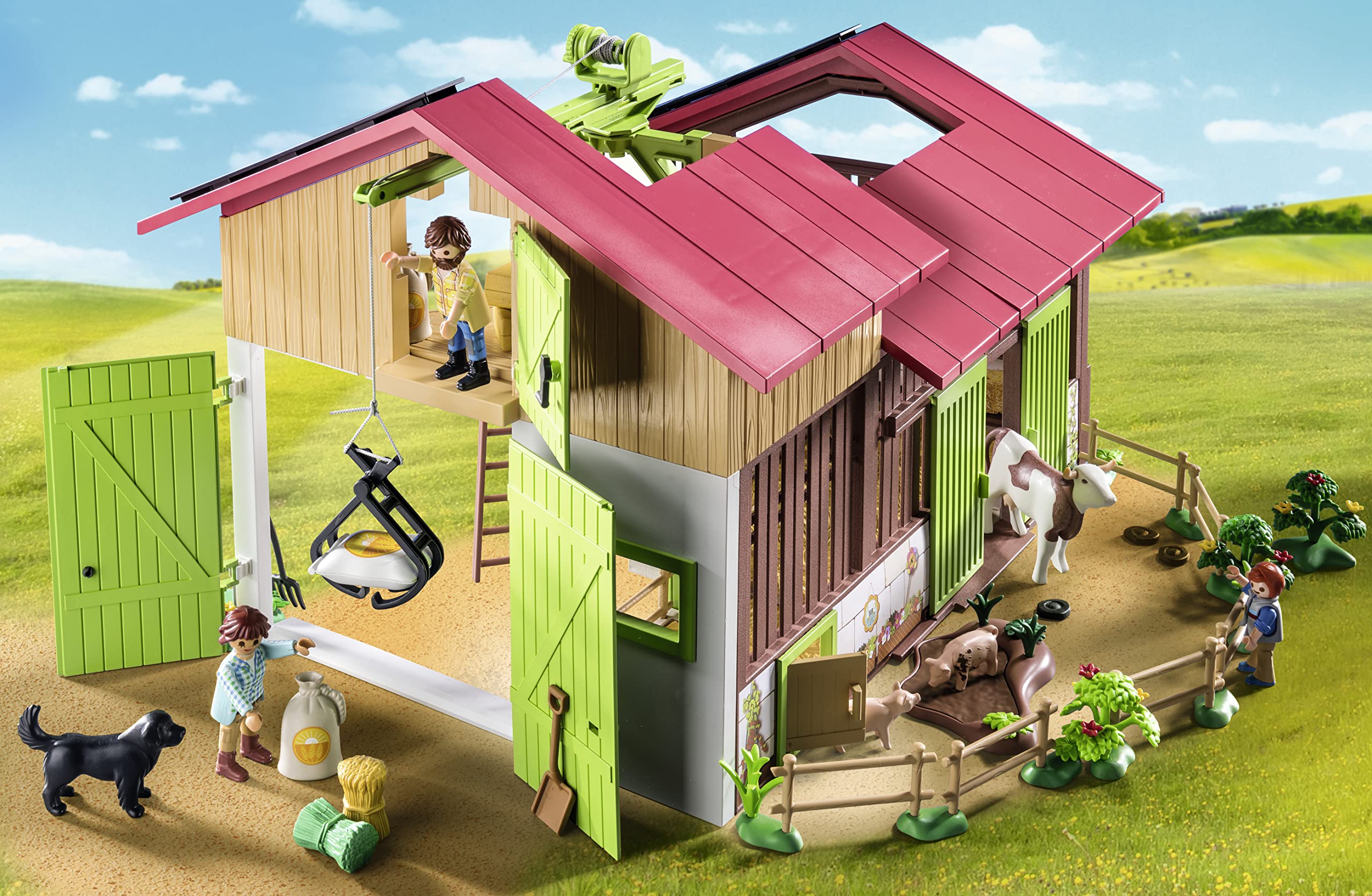 Pigs and cows in the Playmobil Large Farm pen