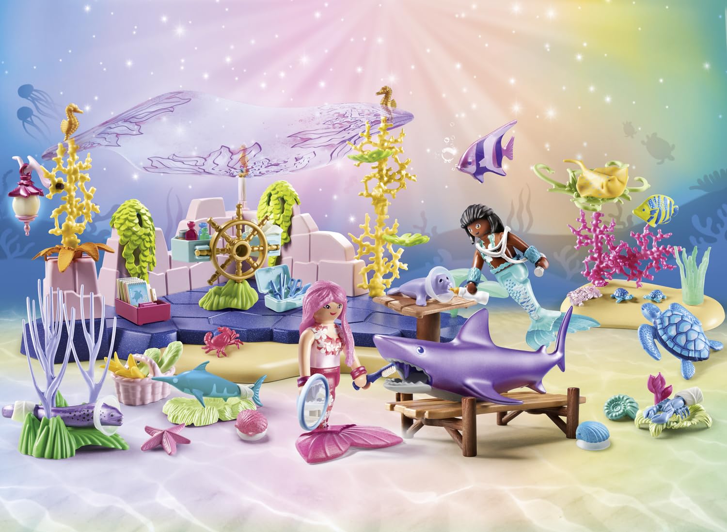Playmobil Mermaid Animal Care baby seal feeding with bottle moment