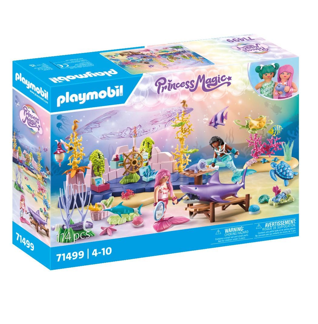 Playmobil Mermaid Animal Care shark teeth check scene for observation