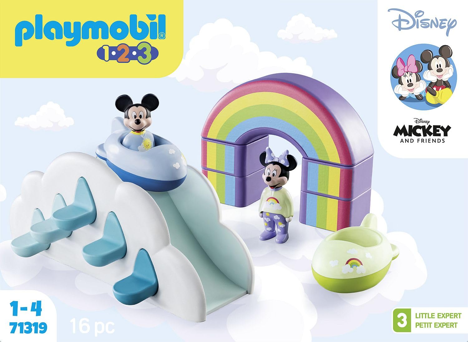 Playmobil Mickey's and Minnie's figures encourage first role-play and storytelling.