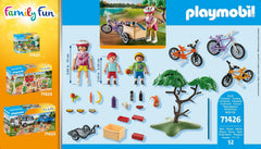 Playmobil Mountain Bike Tour backpacks and snacks for on-the-go adventures.