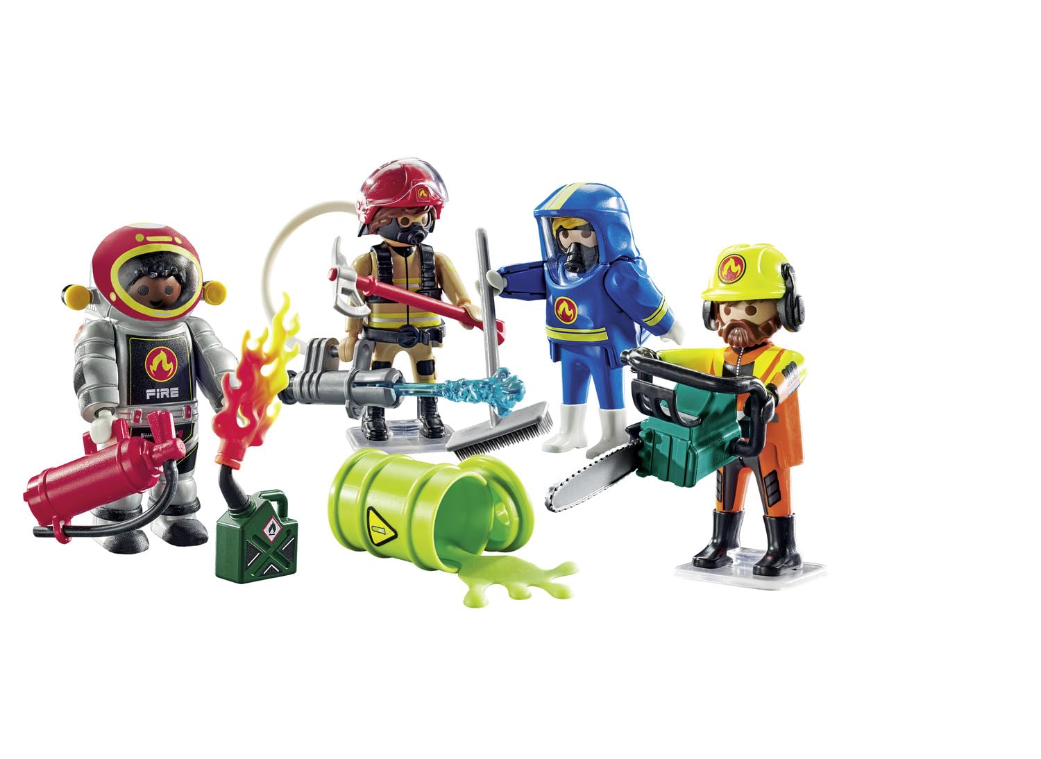 Playmobil My Figures Fire Brigade silicone puddle for spill response play.