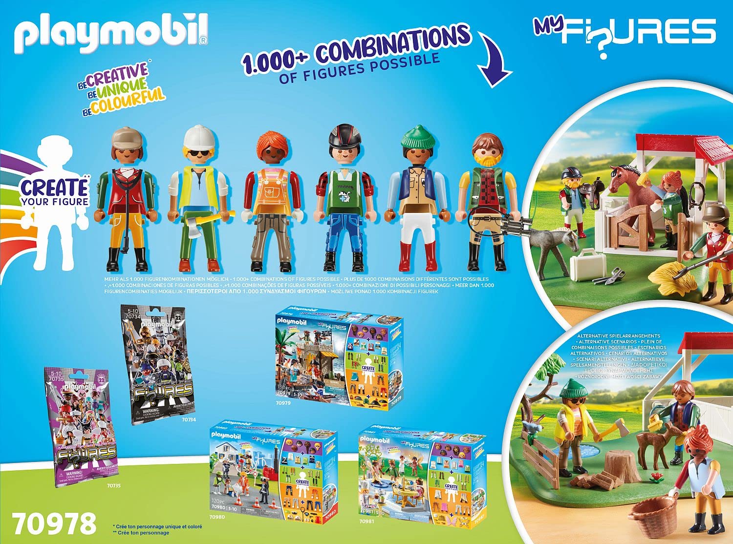 Playmobil My Figures Horse Ranch deer and animals add variety to pretend farm stories.