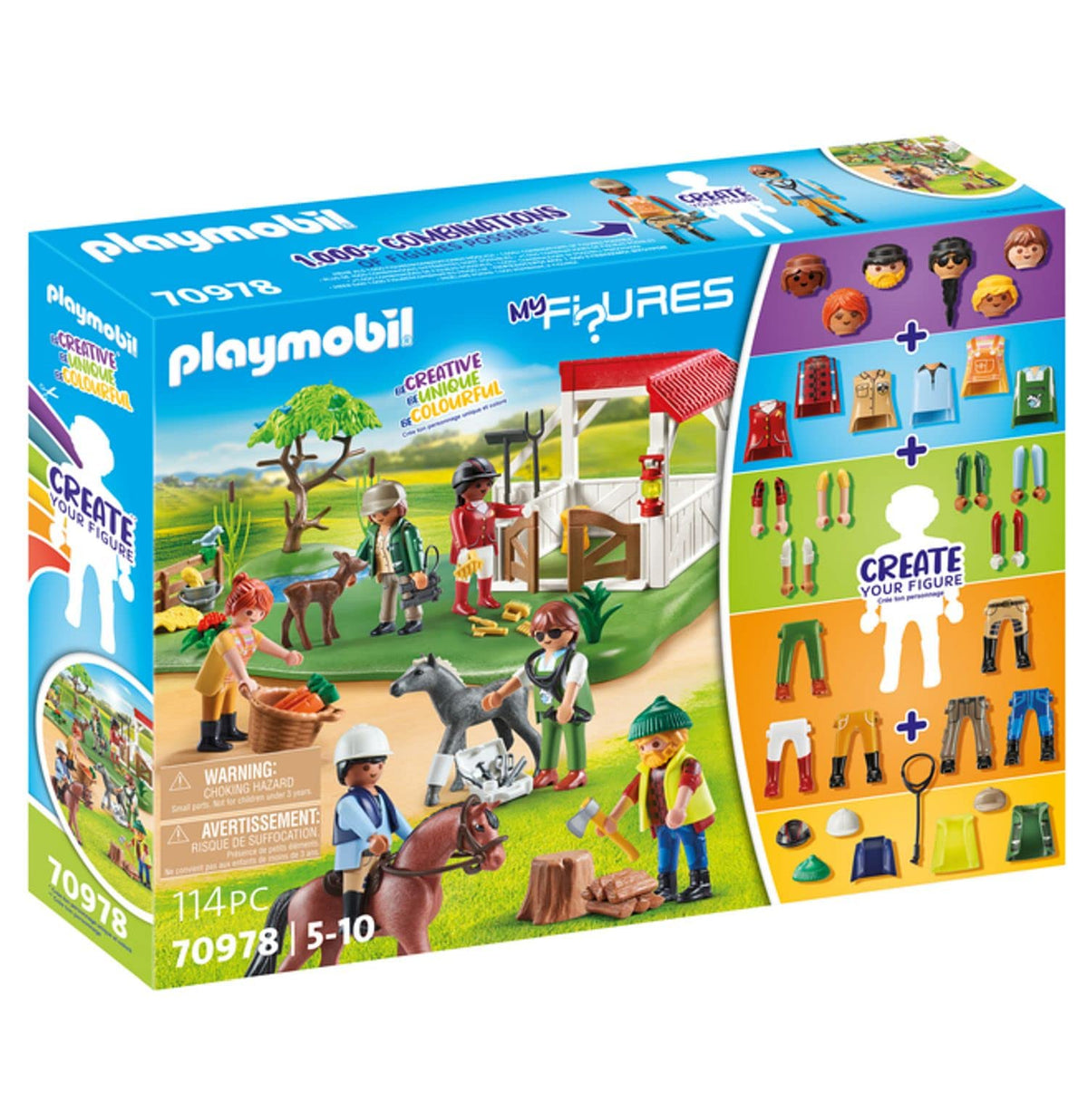 Playmobil My Figures Horse Ranch stable setup encourages imaginative play.