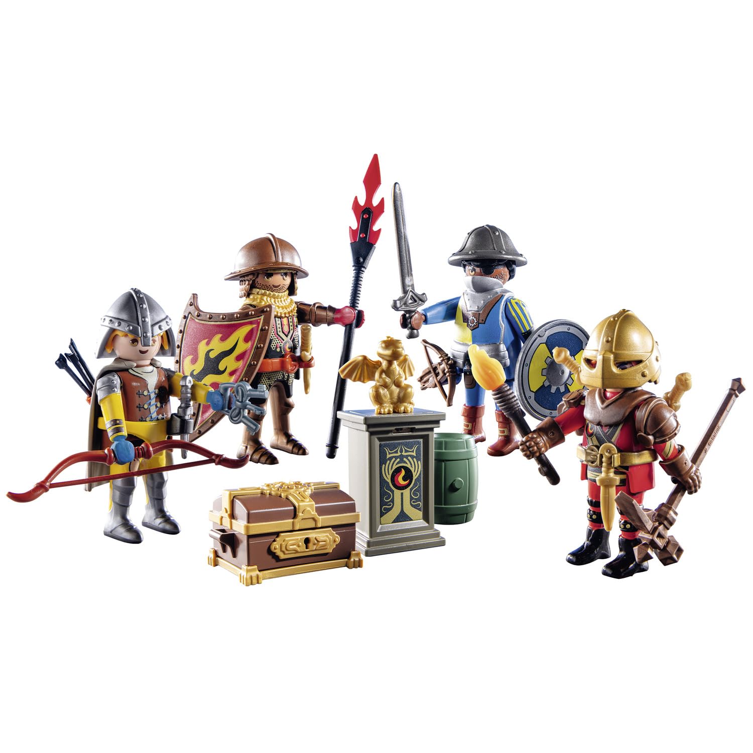 Playmobil My Figures Knights of Novelmore battle scene inspires imaginative play.