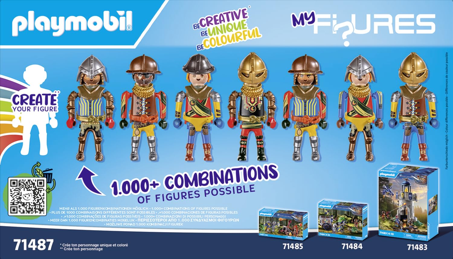 Playmobil My Figures Knights of Novelmore removable helmets and armor enable quick character swaps.