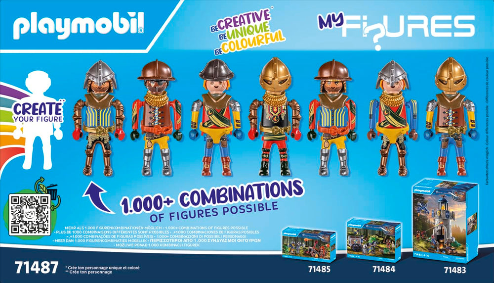 Playmobil My Figures Knights of Novelmore removable helmets and armor enable quick character swaps.