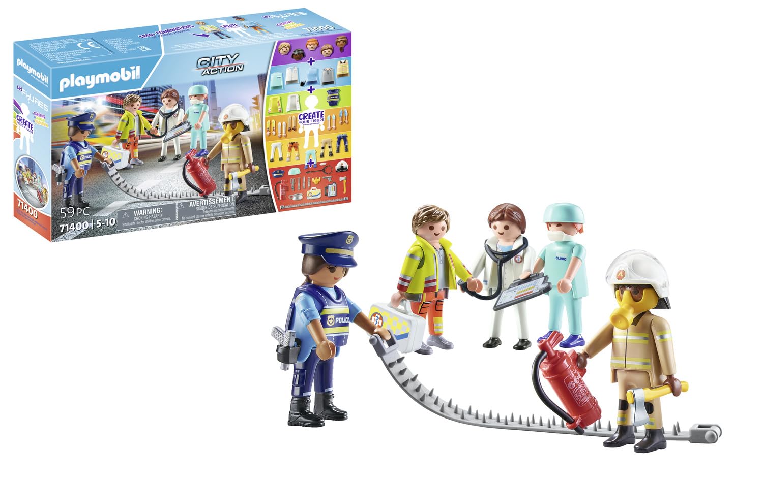 Playmobil My Figures Rescue figures showcase custom heroes for imaginative play.
