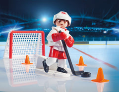 Playmobil NHL Shootout Carry Case goalie figure ready to block shots
