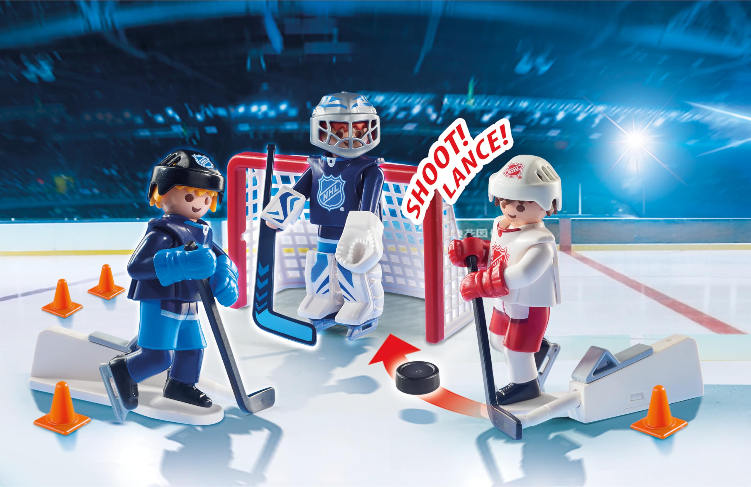 Playmobil NHL Shootout Carry Case players ready for quick matchups