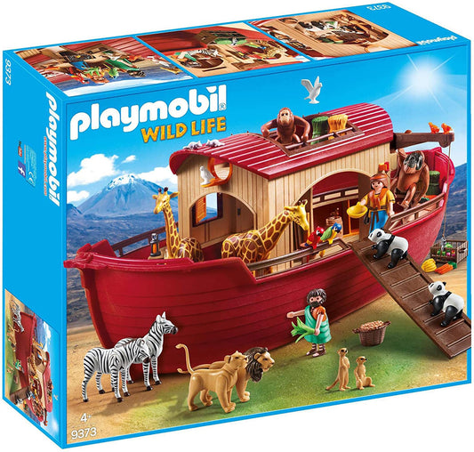 Playmobil Noah's Ark ramp loading animals two by two for interactive setup.