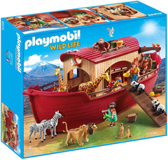 Playmobil Noah's Ark ramp loading animals two by two for interactive setup.