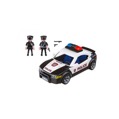 Playmobil Police Cruiser interior with removable roof for quick figure access.