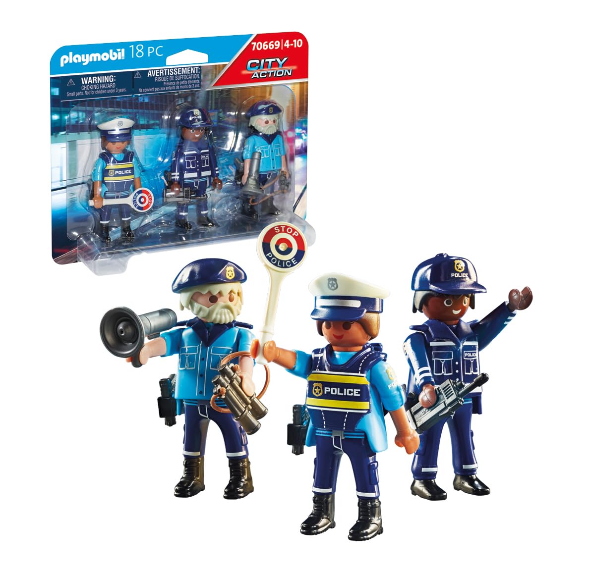 Playmobil Police Figure Set with three figures for imaginative play and teamwork on patrol