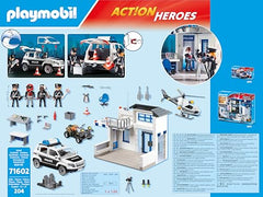 Playmobil police vehicles and accessories for imaginative training.