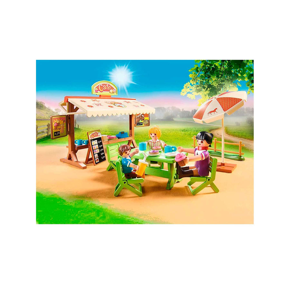 Playmobil Pony Café table for four enables social storytelling.
