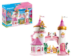Playmobil Princess Castle entry scene promotes imaginative arrivals and story beginnings.