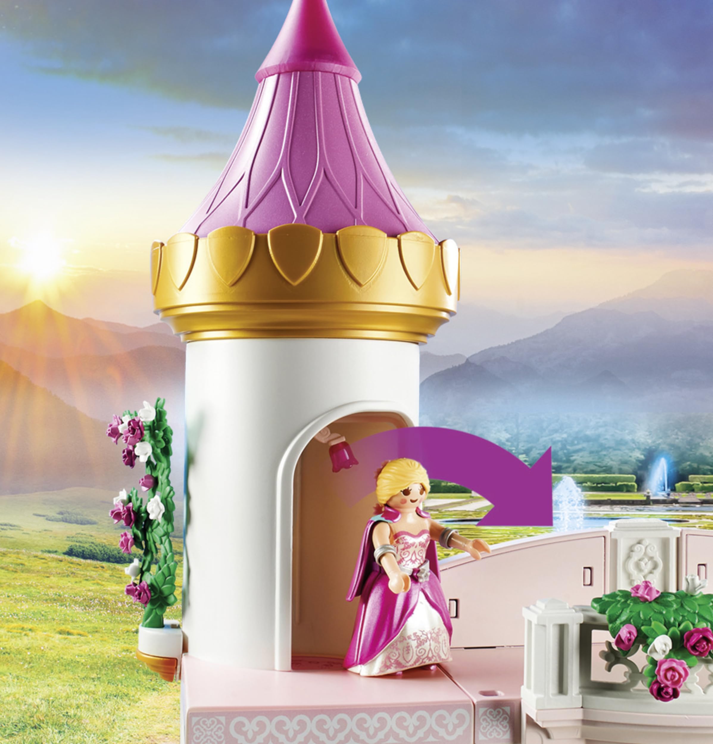 Playmobil Princess Castle figures with interchangeable dresses expand wardrobe play options.