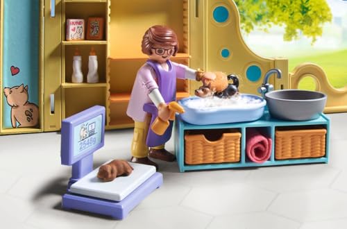 Playmobil Puppy Care Center wash station for safe pretend pet care