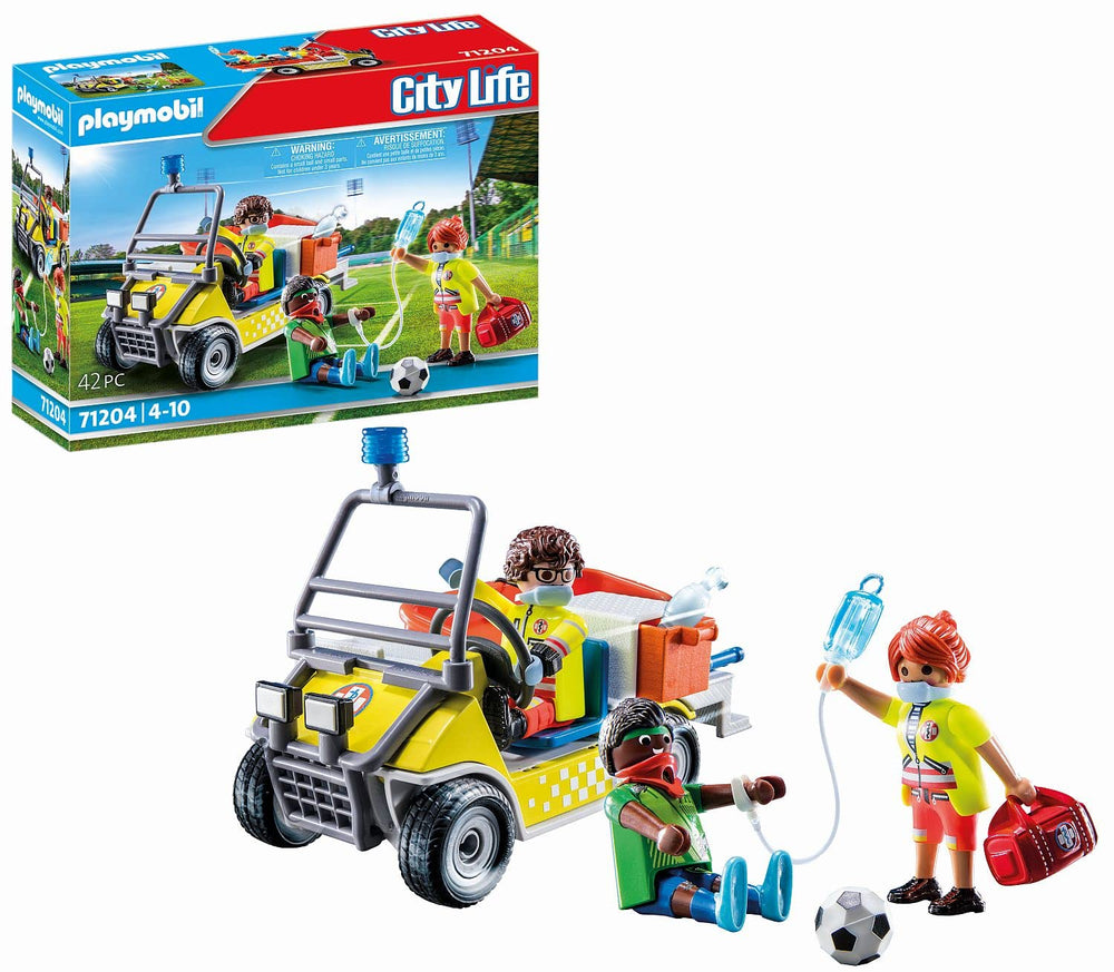 Playmobil Rescue Cart driver ready for realistic rescue play.
