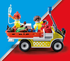Playmobil Rescue Cart iv-hook adds realistic rescue scenario details.