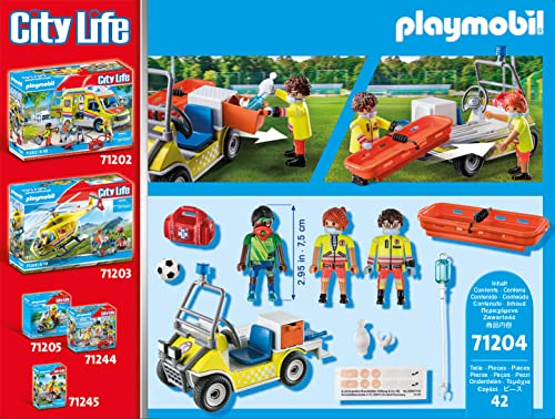 Playmobil Rescue Cart medic with a figure for collaborative storytelling.