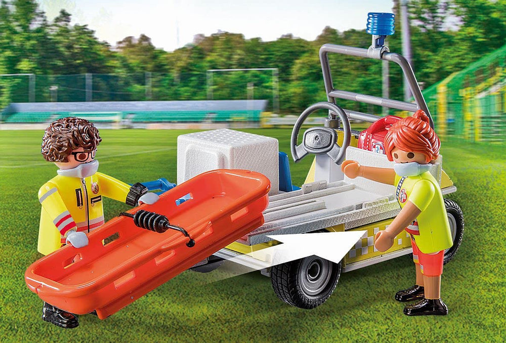 Playmobil Rescue Cart three-figures set supports cooperative play sessions.