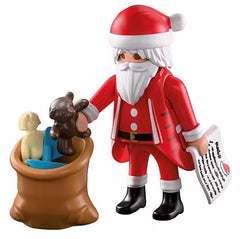 Playmobil Santa Claus figure with gift list for festive storytelling