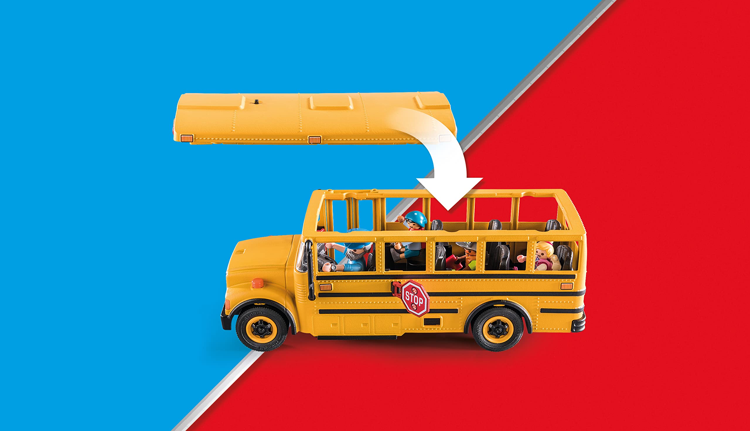 Playmobil School Bus double doors open for easy boarding