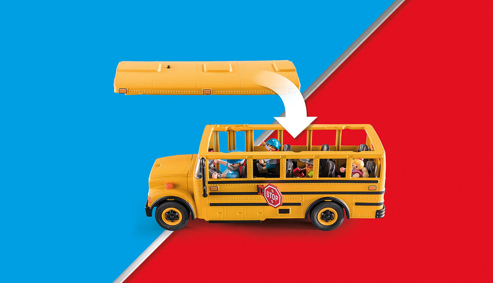 Playmobil School Bus double doors open for easy boarding