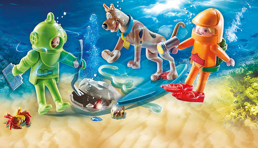 Playmobil Scooby-Doo Ghost of Captain Cutler unmasking scene for mystery play.