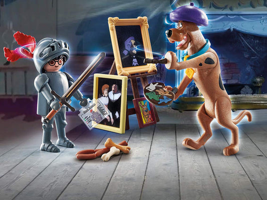 Playmobil Scooby-Doo ghost card with paintings for clue based adventures