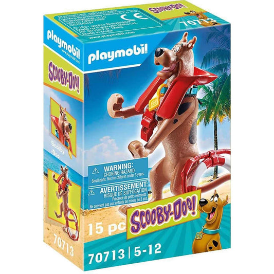 Playmobil Scooby-Doo lifeguard figure holding a burger for imaginative beach play