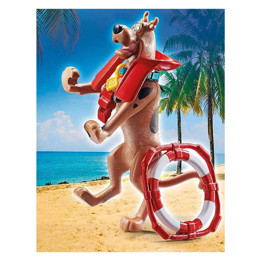 Playmobil Scooby-Doo lifeguard wearing a life vest with lifebuoy for rescue role-play