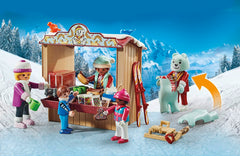 Playmobil Ski World snowboard and sled for action play.